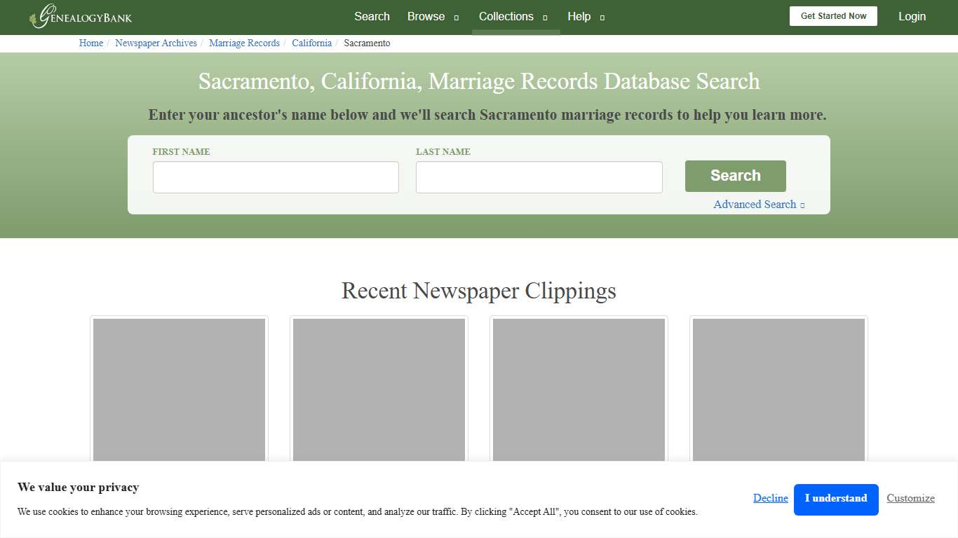 Sacramento, California, Marriage Records Online Search